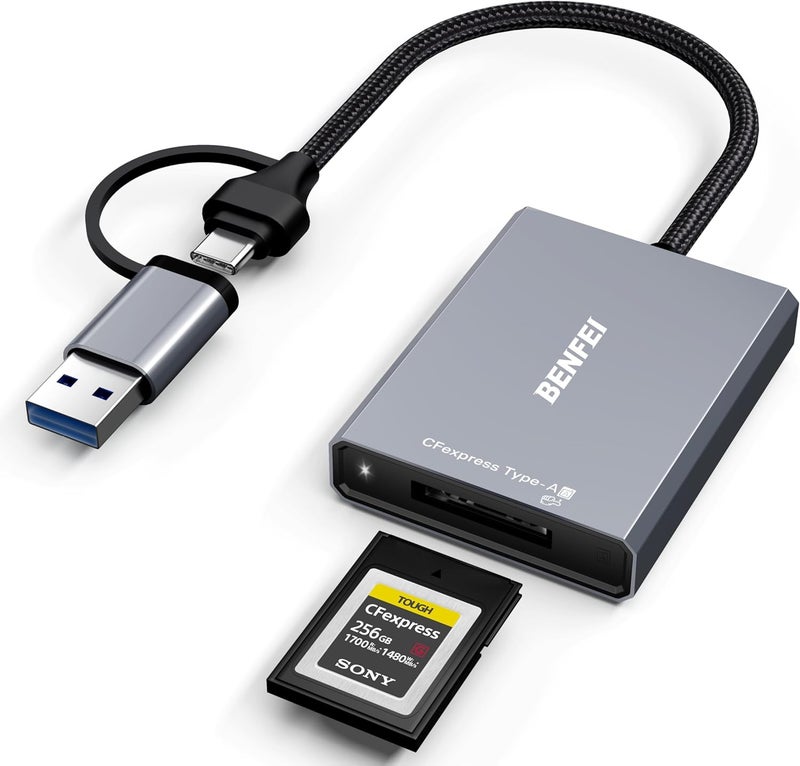 Benfei قارئ بطاقة CFexpress من النوع A مع USB 3.2 (الجيل 2) بسرعة 10Gbps، محول 2 في 1 USB-C وUSB-A، متوافق مع Windows/Mac/Linux/Android - Image 1
